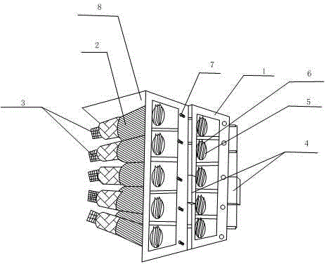 Plate frame filtering device for ventilating system