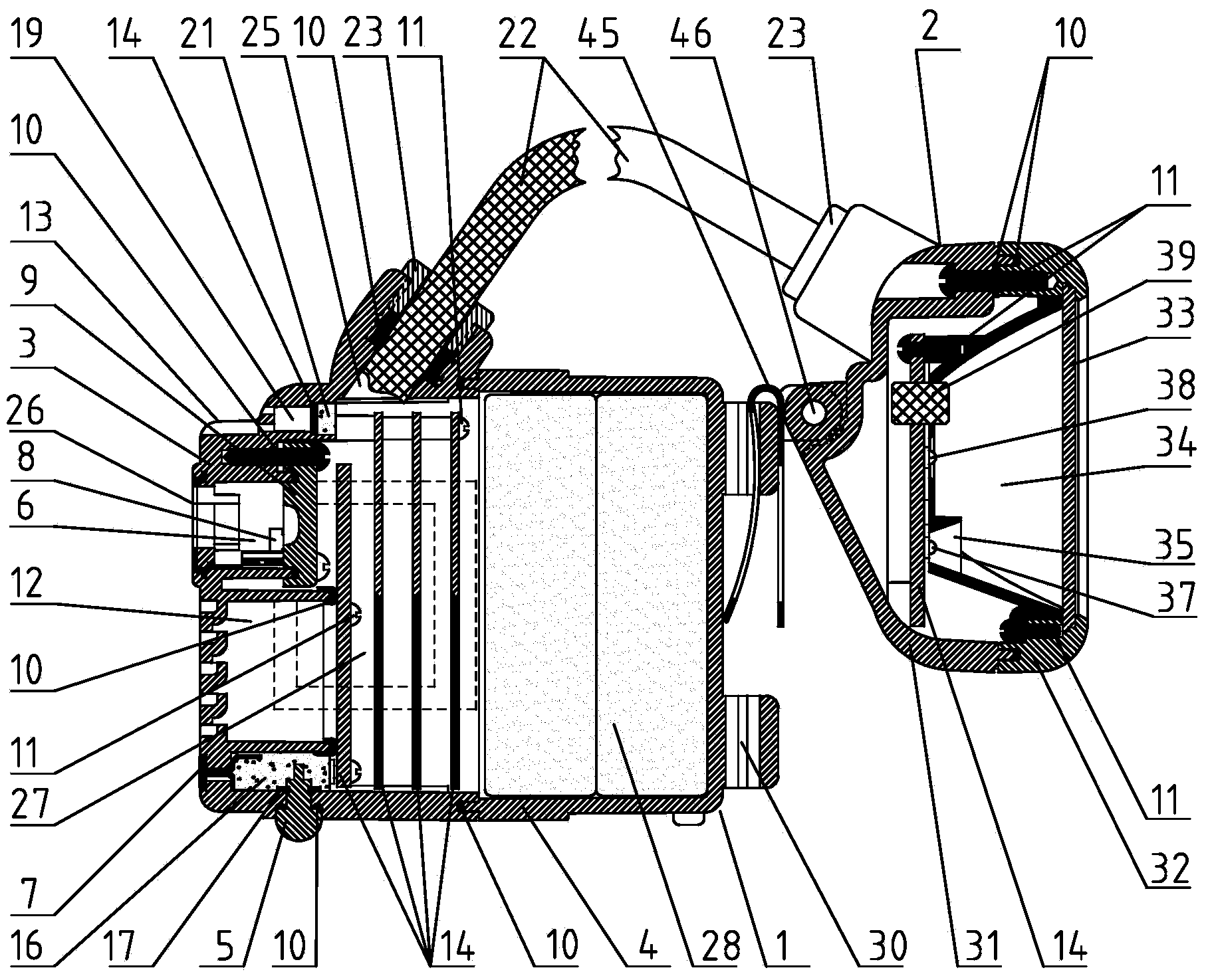 Multifunctional LED (light emitting diode) anti-explosion mine lamp and assembling process thereof