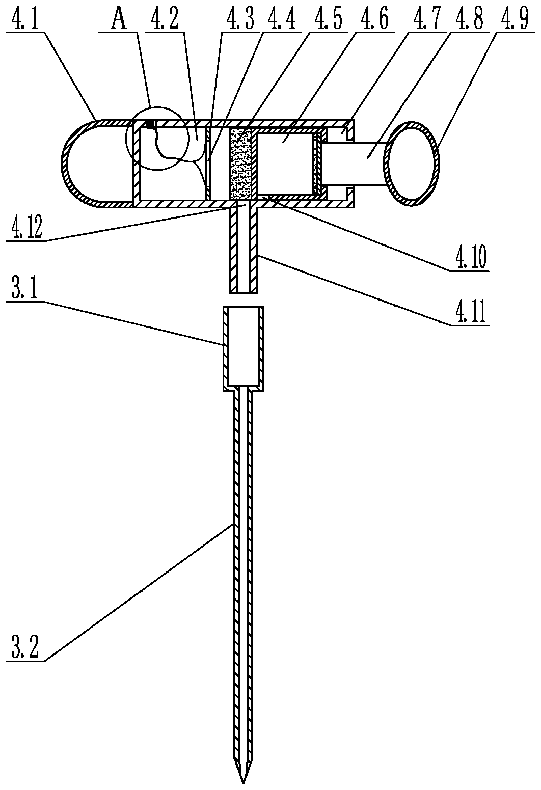 Special puncture needle for thyrocricoid puncture