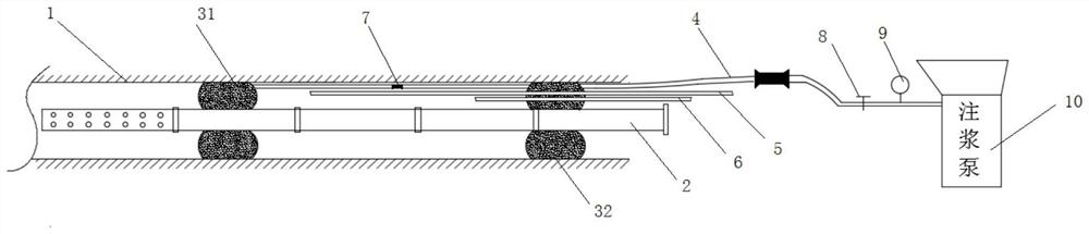 Gas extraction device for mine drill hole plugging and working method of gas extraction device