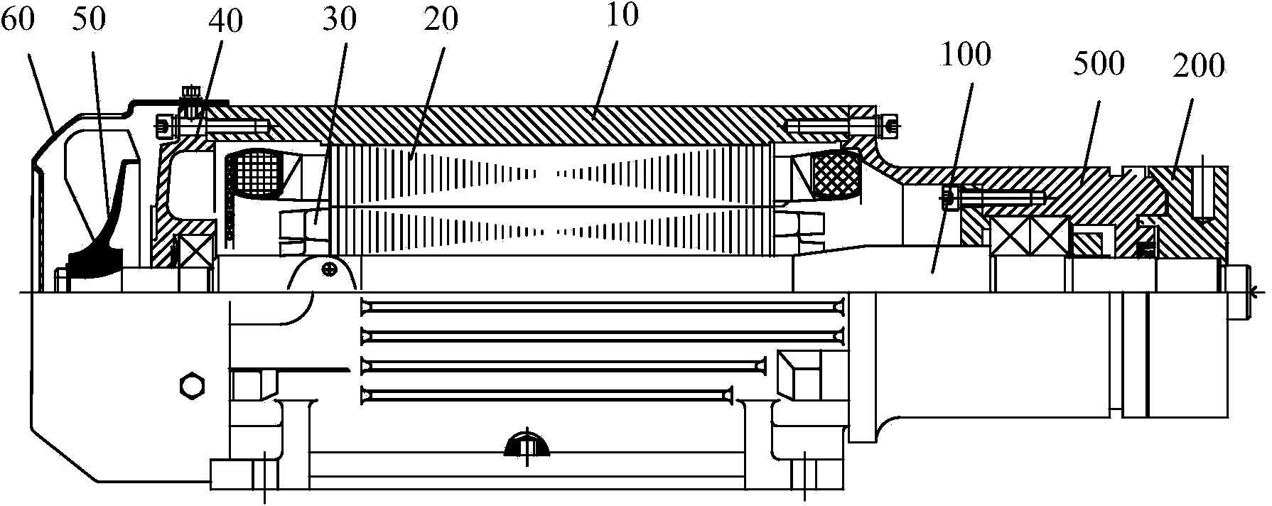 Waterproof grinding head motor