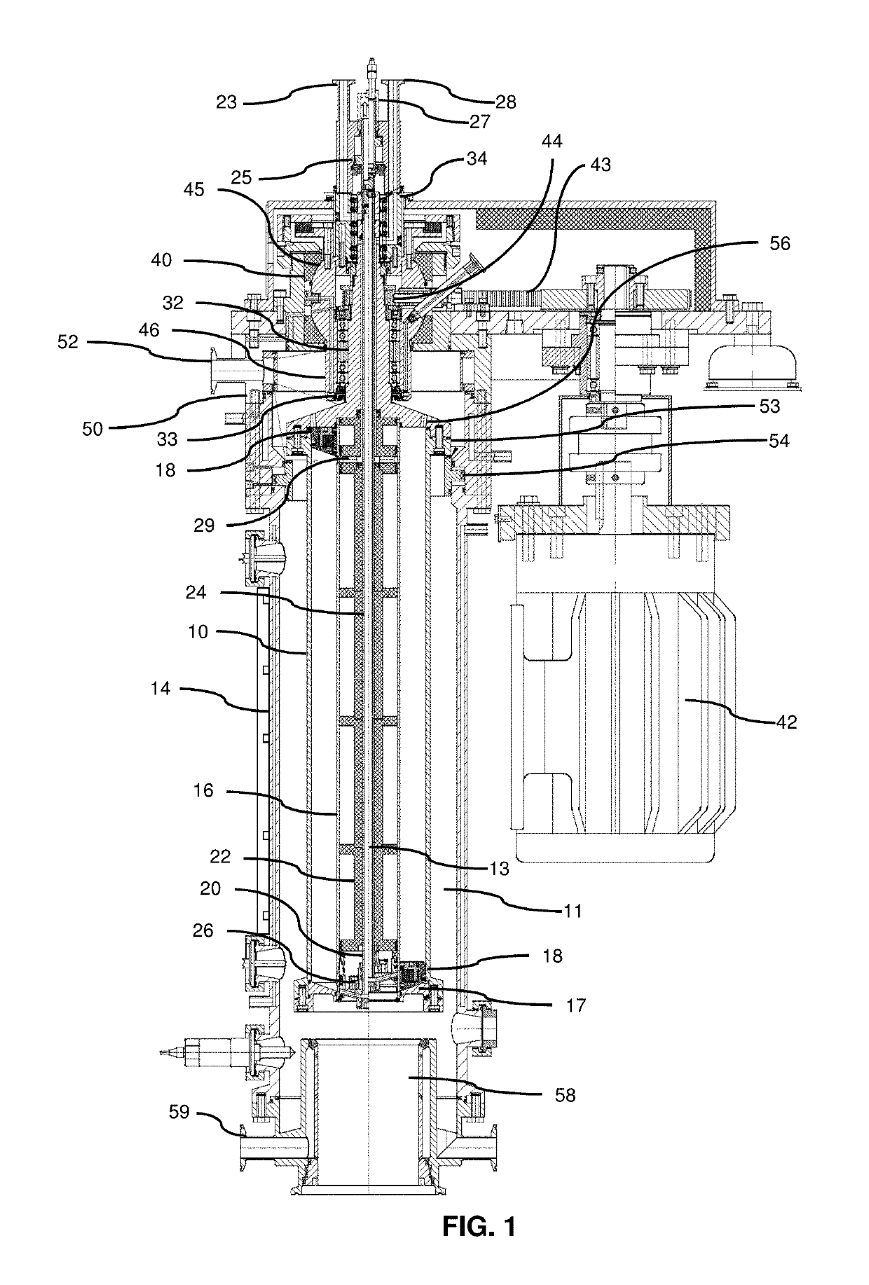 Centrifugal separator with annular piston for solids extrusion