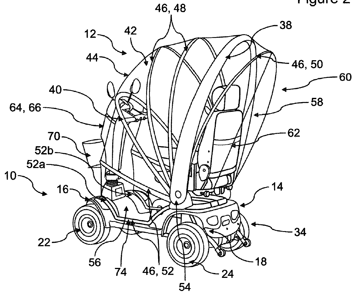 Retractable mobility-scooter canopy system