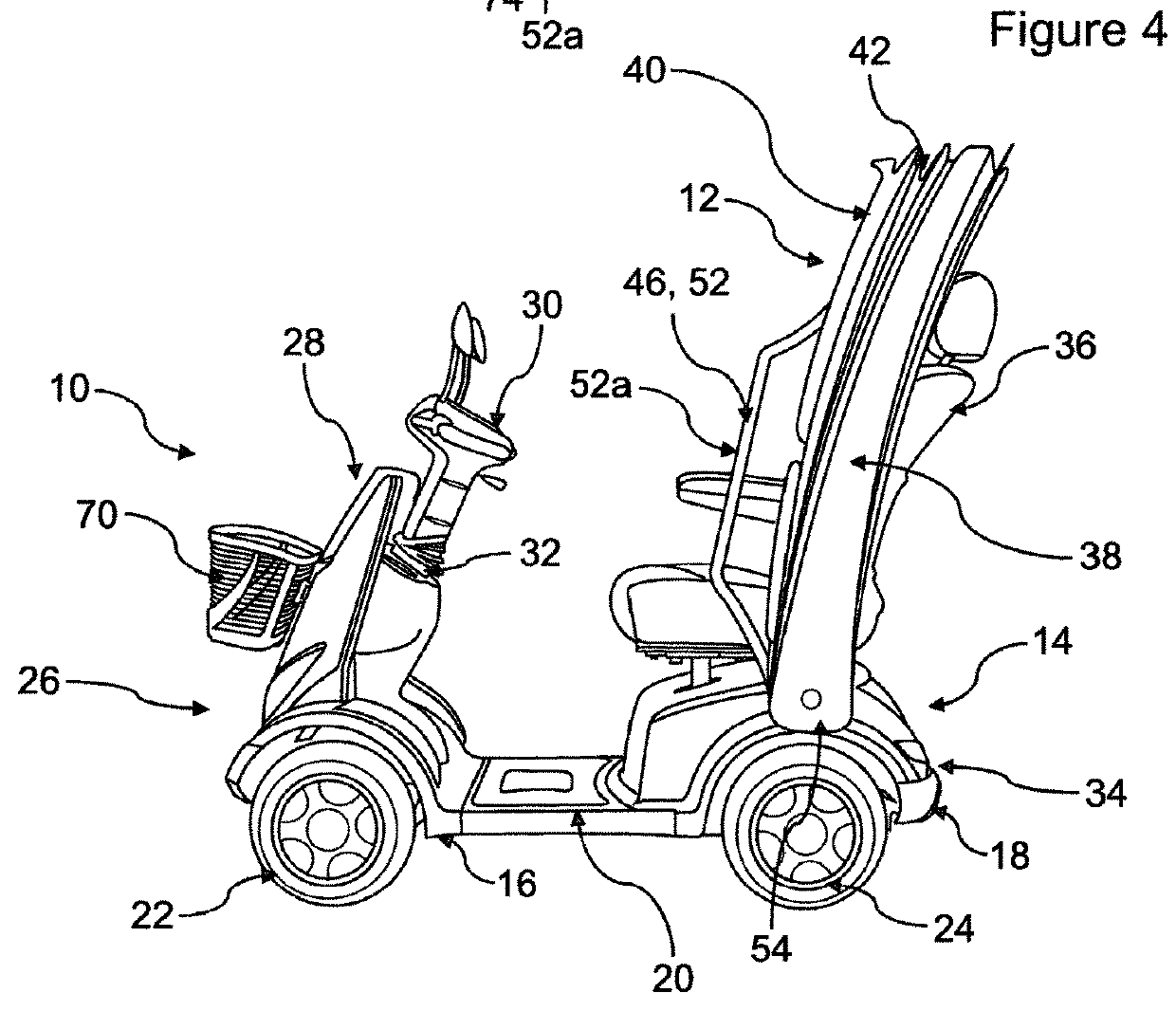 Retractable mobility-scooter canopy system