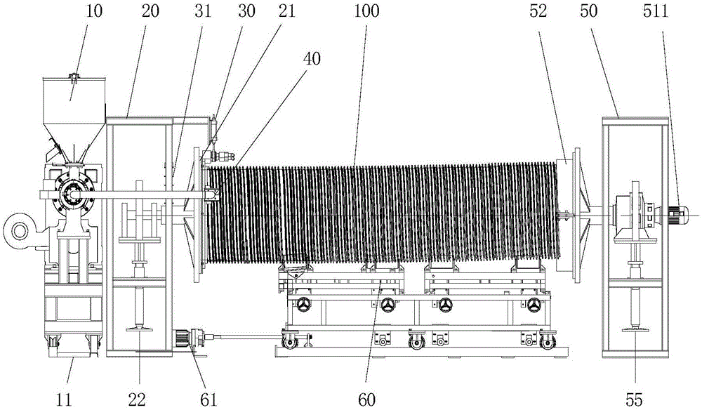 A manufacturing system for large-diameter steel-plastic winding pipe flanges