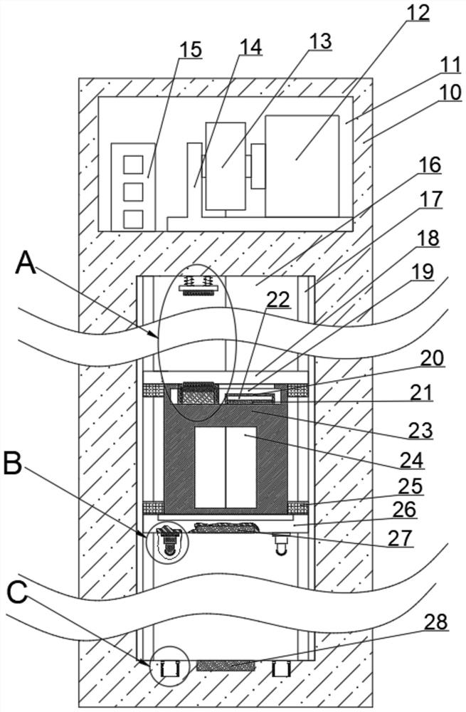 Suspended elevator system powered by UPS for villa