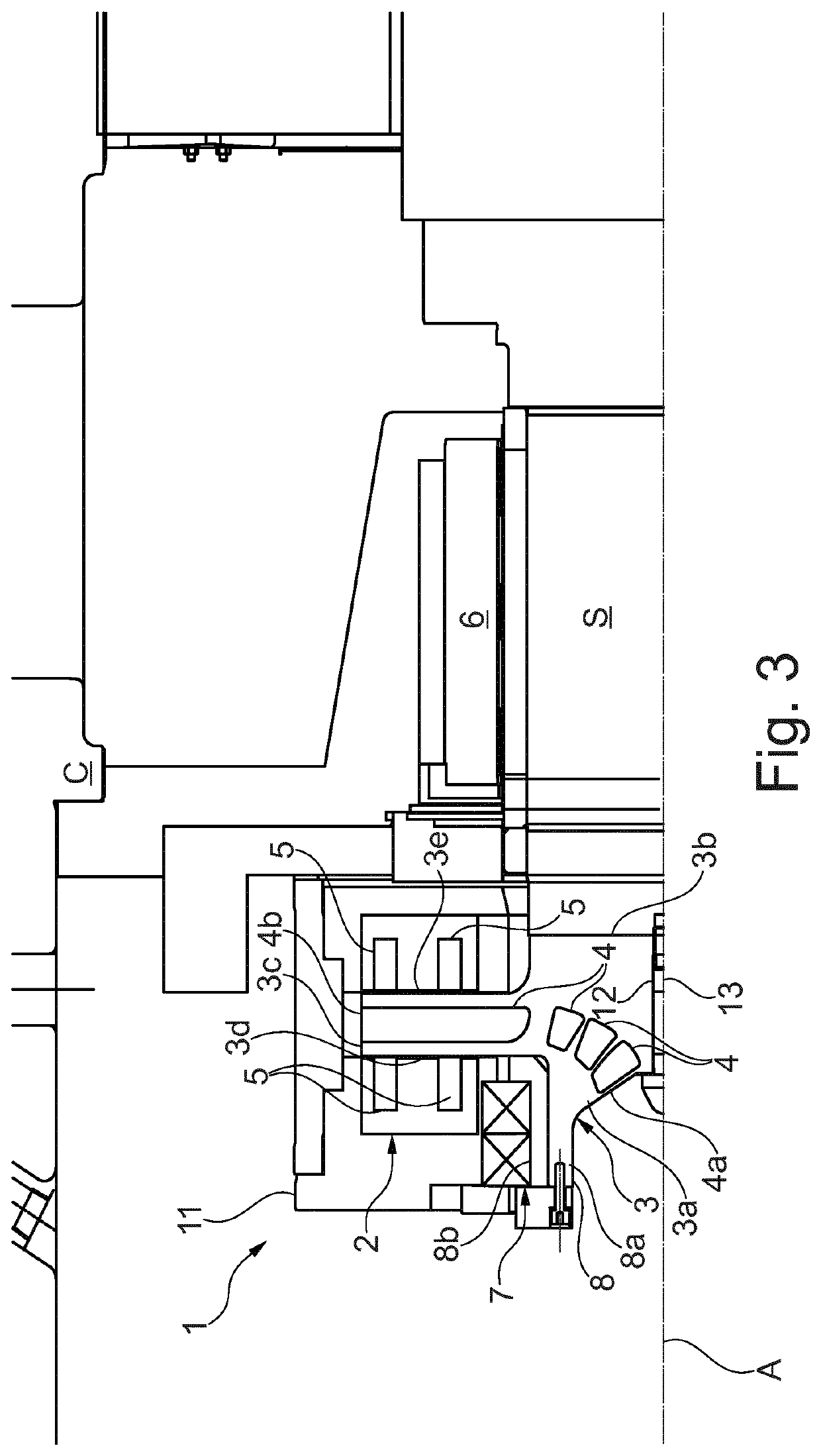 Magnetic bearing for a turbomachine