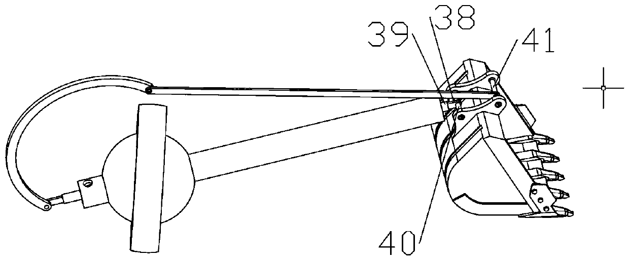 Parasitic mechanism type space-controllable excavating mechanism