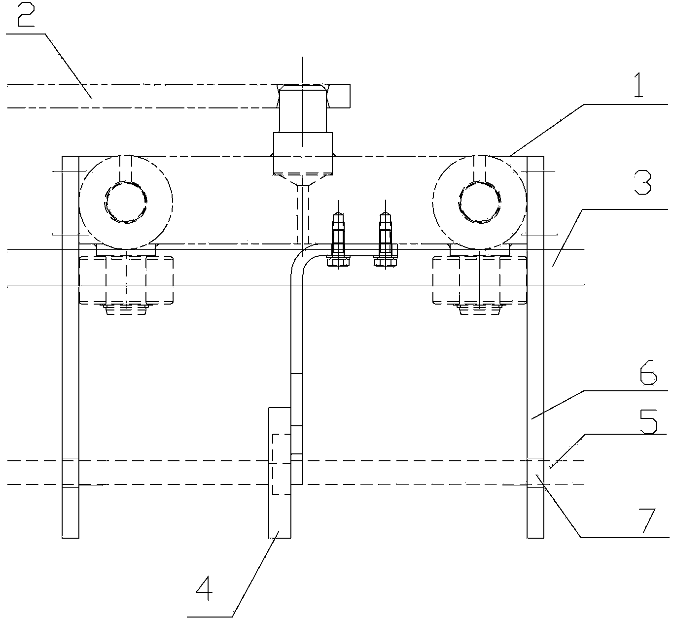 Displacement sensor traveling positioning device