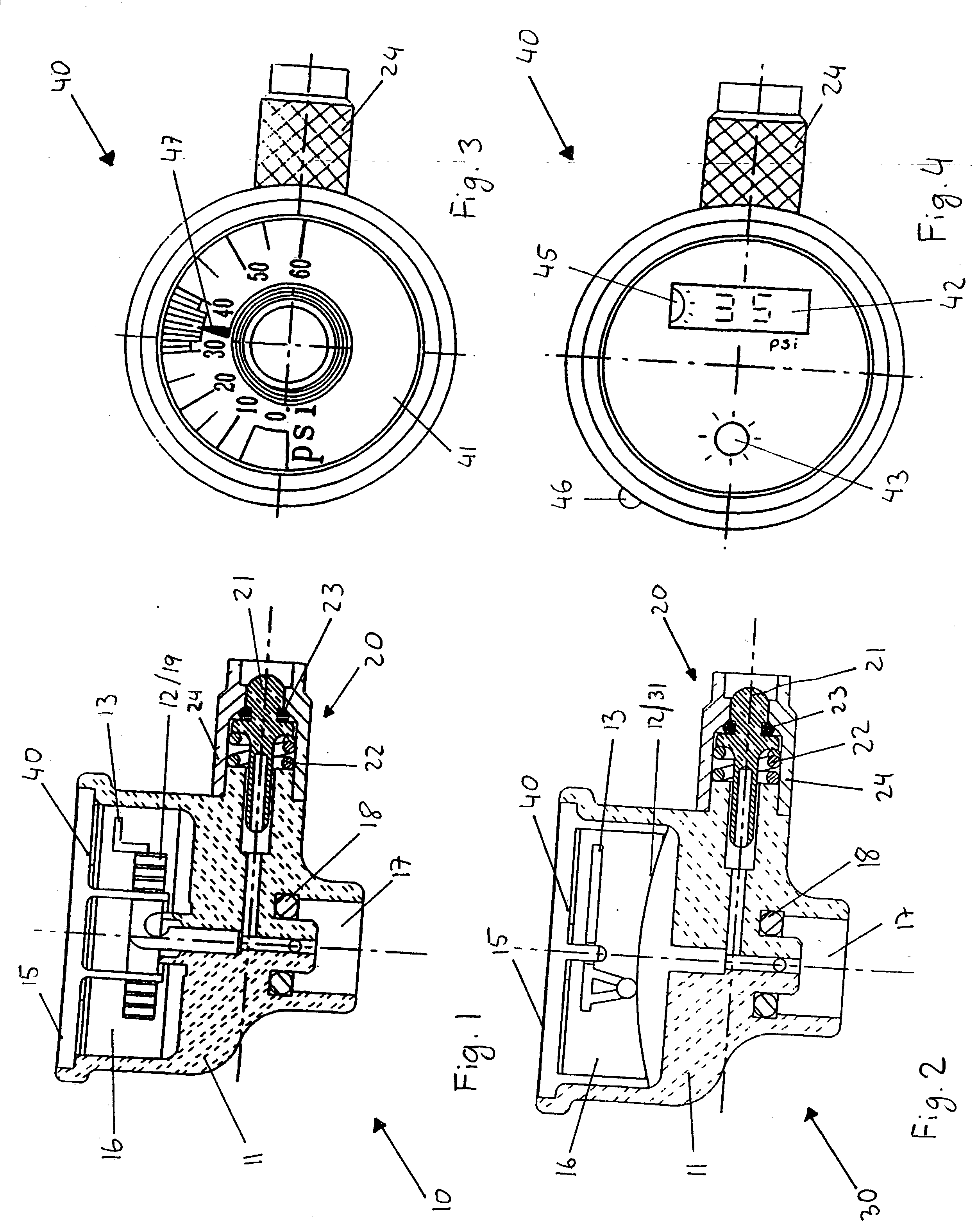 Pneumatic tire air pressure gauge assembly