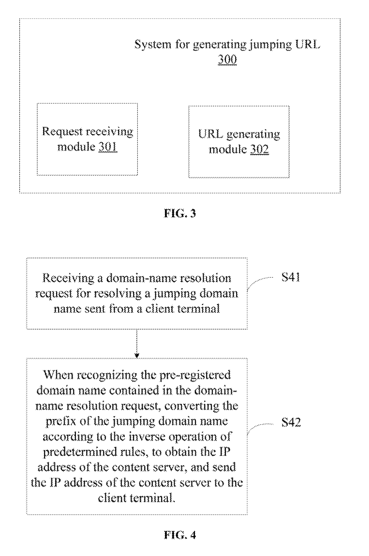 302 jumping method, URL generating method and system, and domain-name resolving method and system