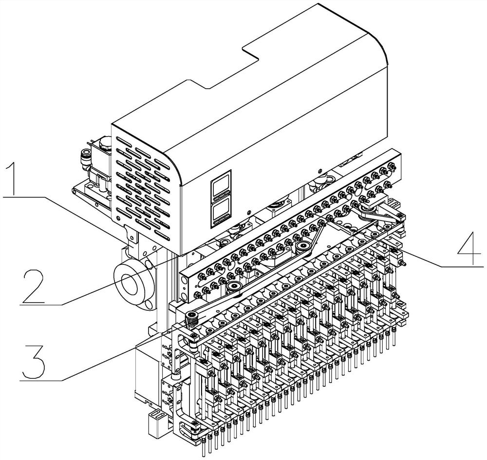 Double-Z-axis separate-taking simultaneous-mounting belt corner efficient mounting head