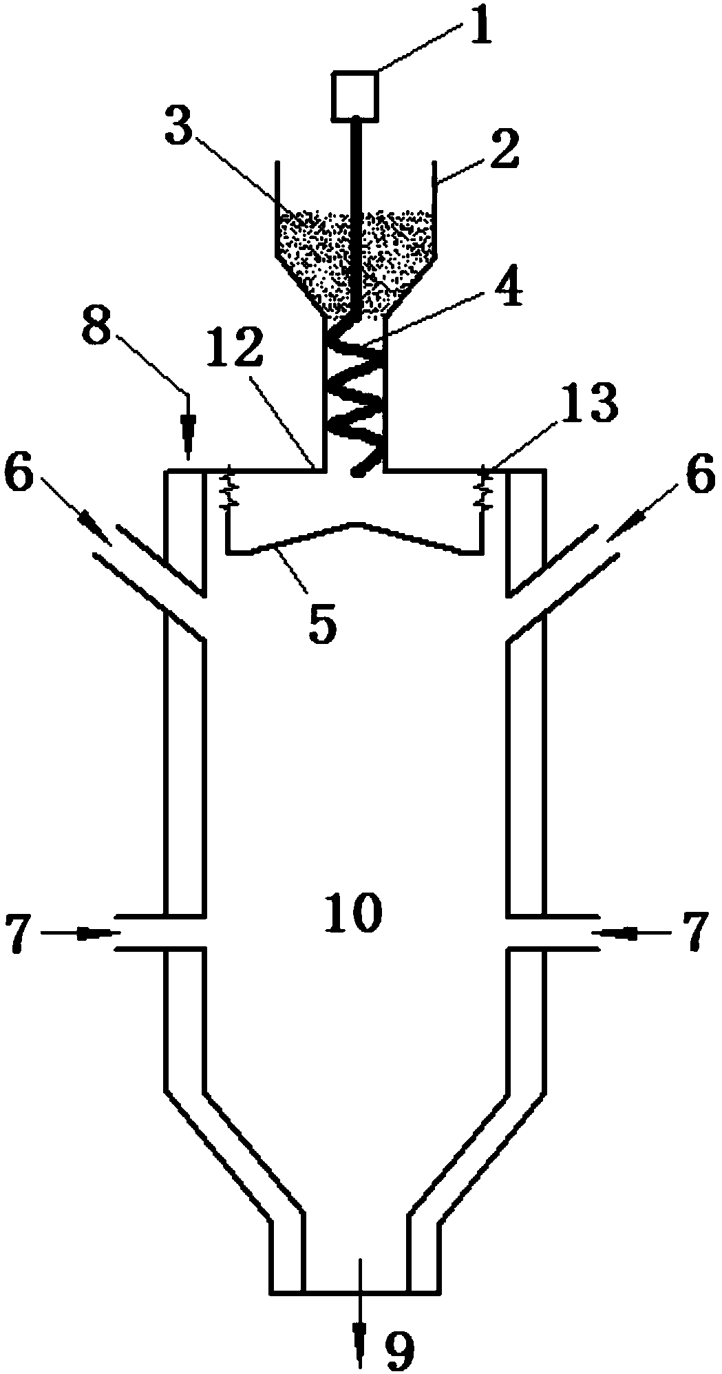 Efficient high-frequency vibration divergent plasma powder spheroidizing device and method and application thereof