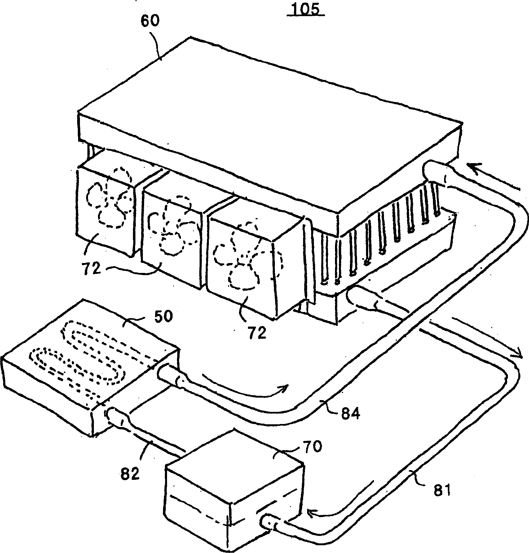 Electronic apparatus having cooling system, radiator thereof, and method for manufacturing thereof