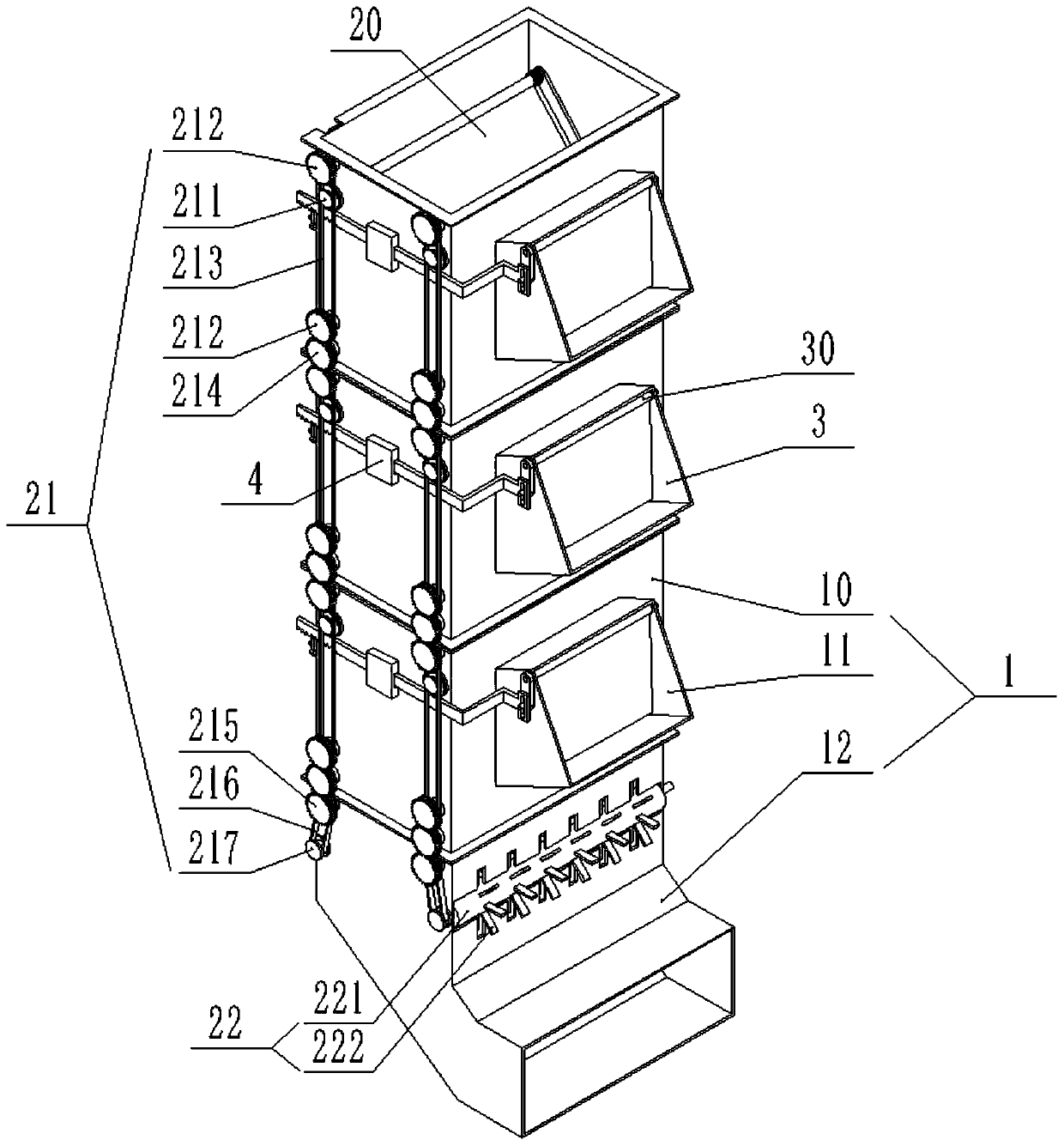 Garbage conveying channel for elevator well