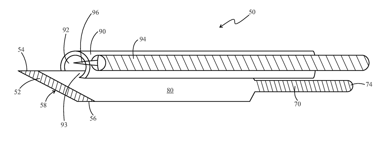 Monopolar electrosurgery blade and electrosurgery blade assembly