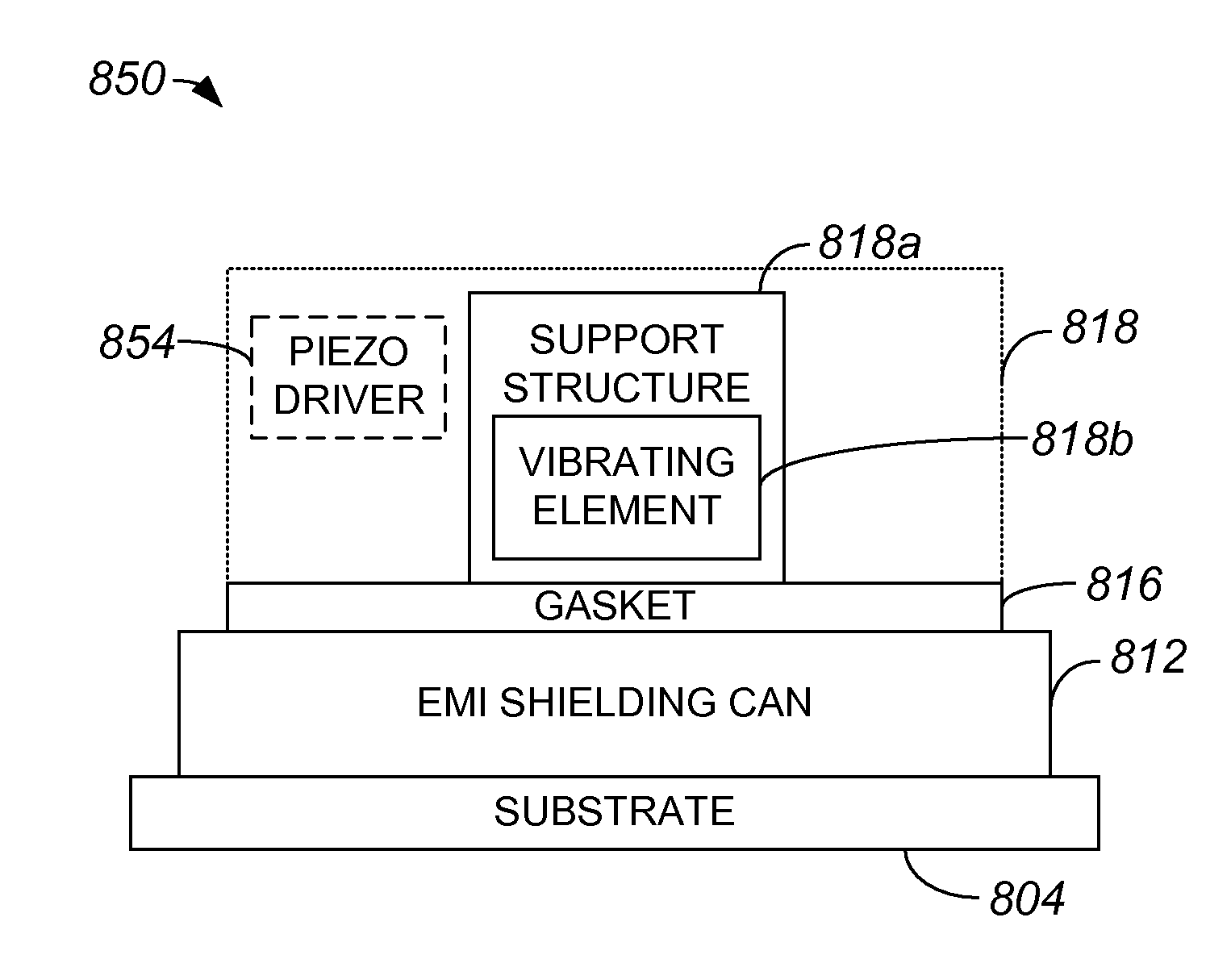 Electromagnetic Interference Shields with Piezos