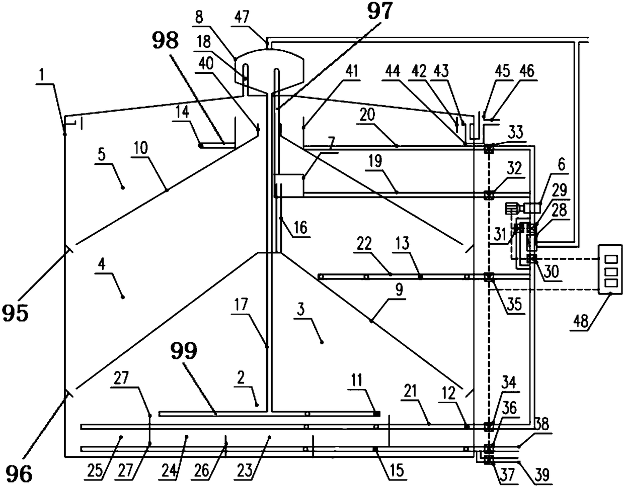 Multistage self circulation anaerobic digestion reactor and work method thereof