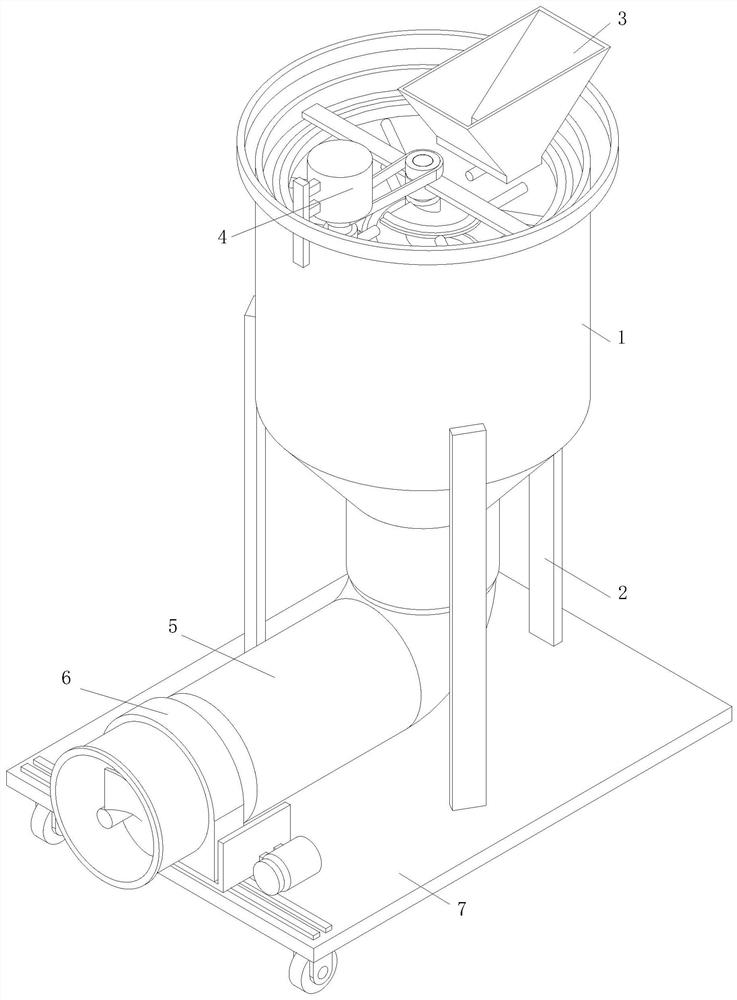 A throwing and stirring concrete mixing robot