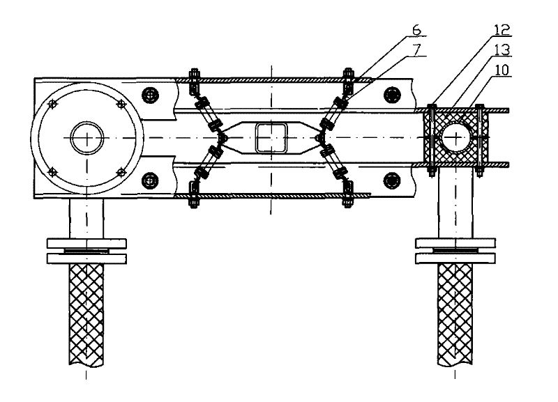 Hanging anchoring mechanism of series compensation platform water pipe insulator