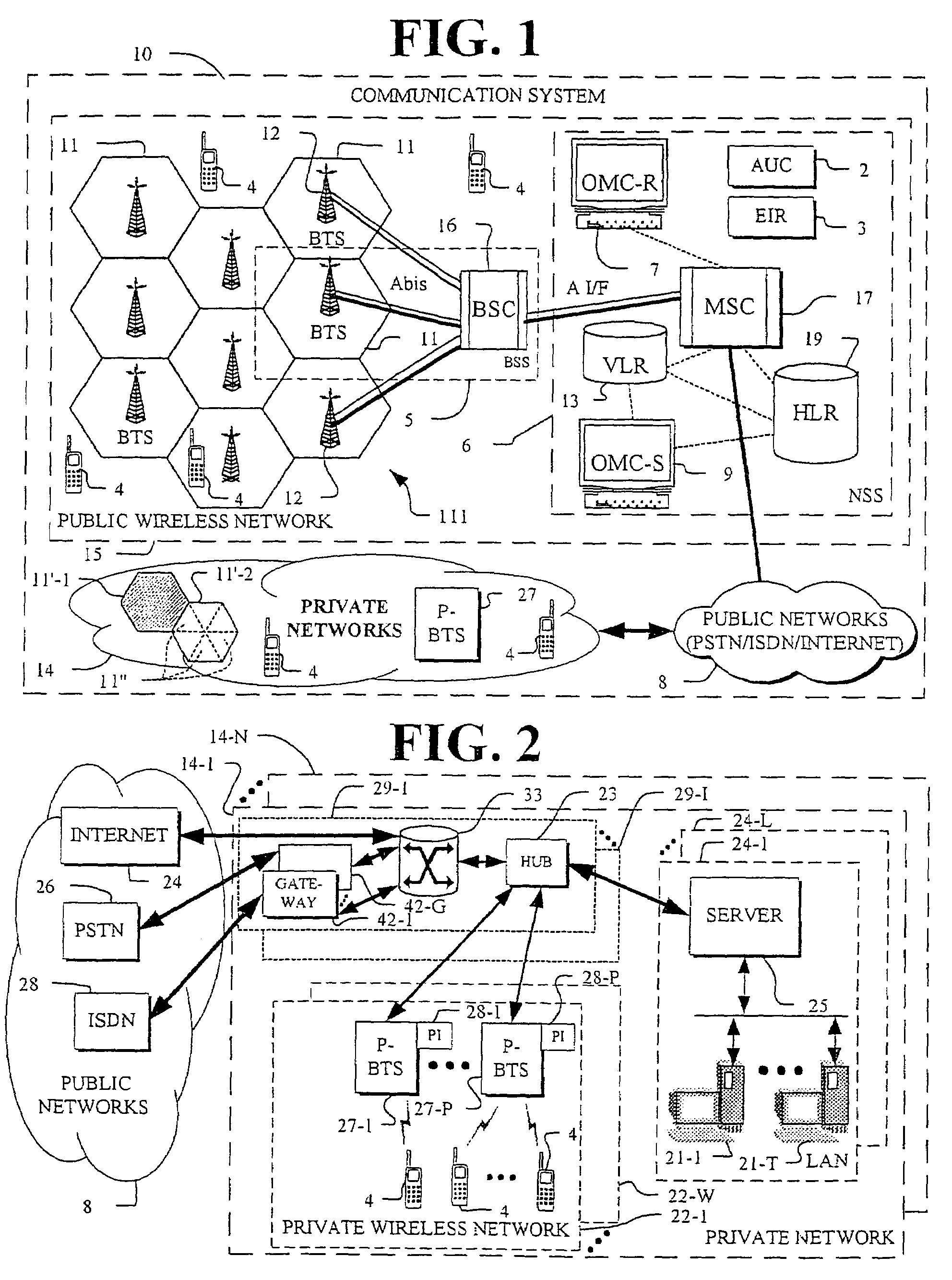 Method and apparatus for integrated wireless communications in private and public network environments