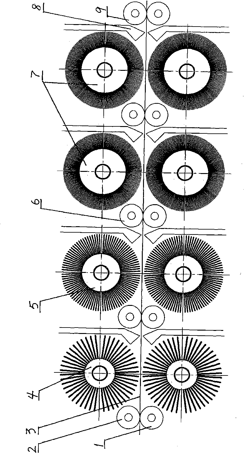 Miscanthus floridulus stalk leaf removing and surface layer processing device and method