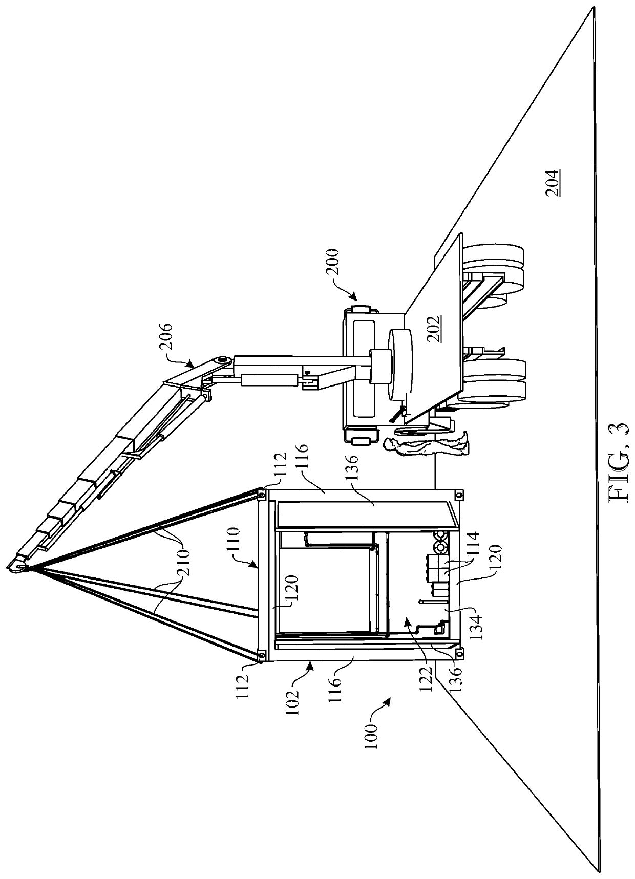 Packaged container housing structure and construction method