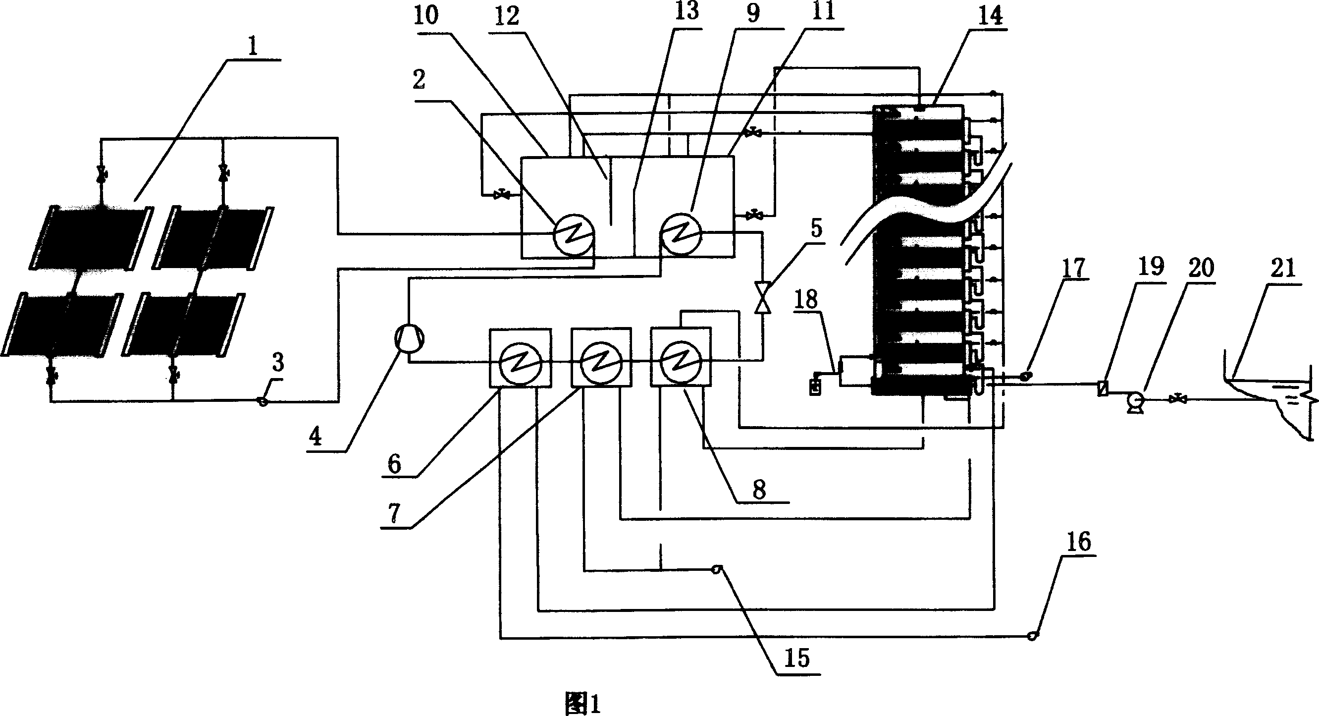 Apparatus of combined solar energy heat pump for desaltination of sea water