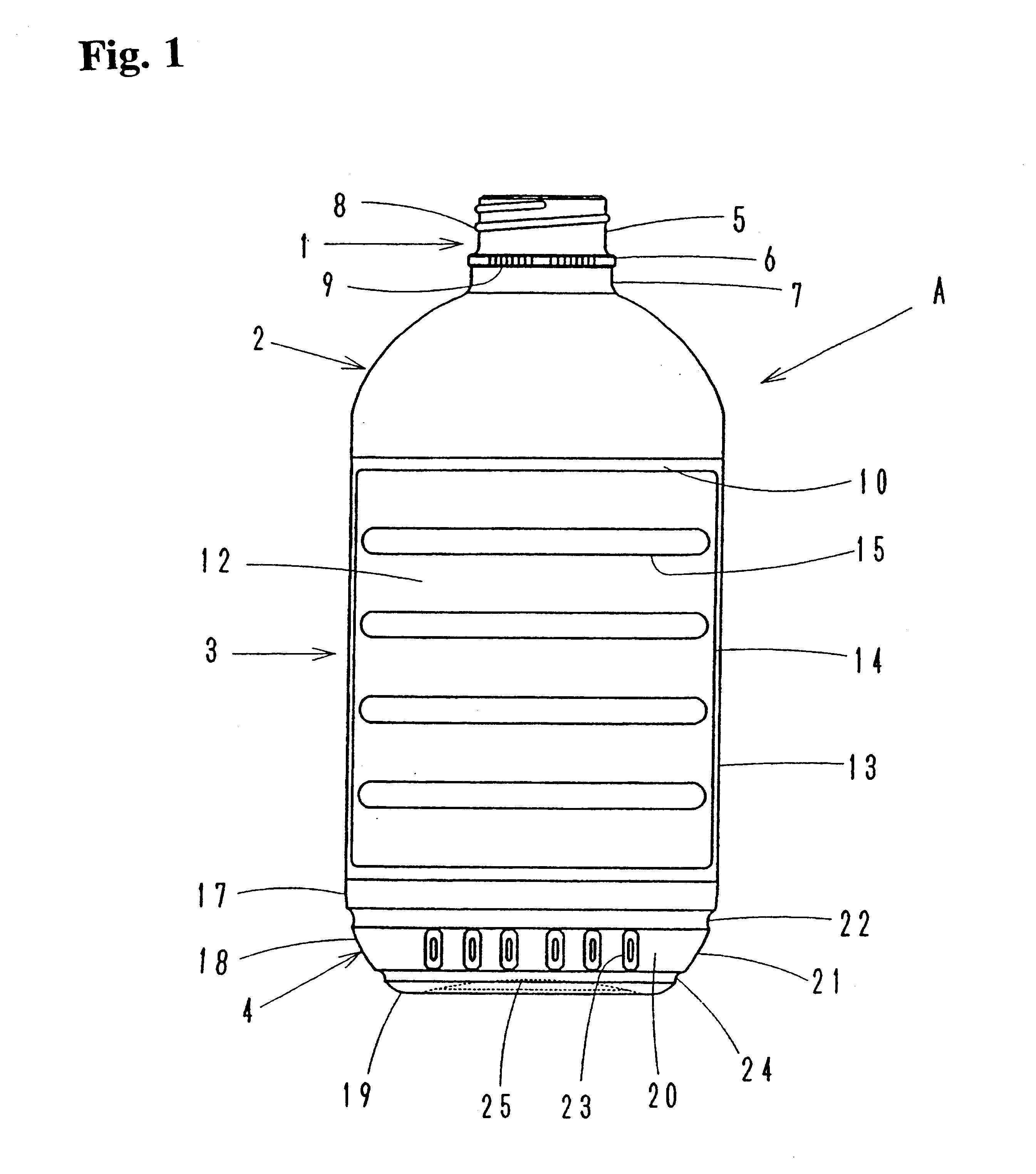 Synthetic resin container with thin wall