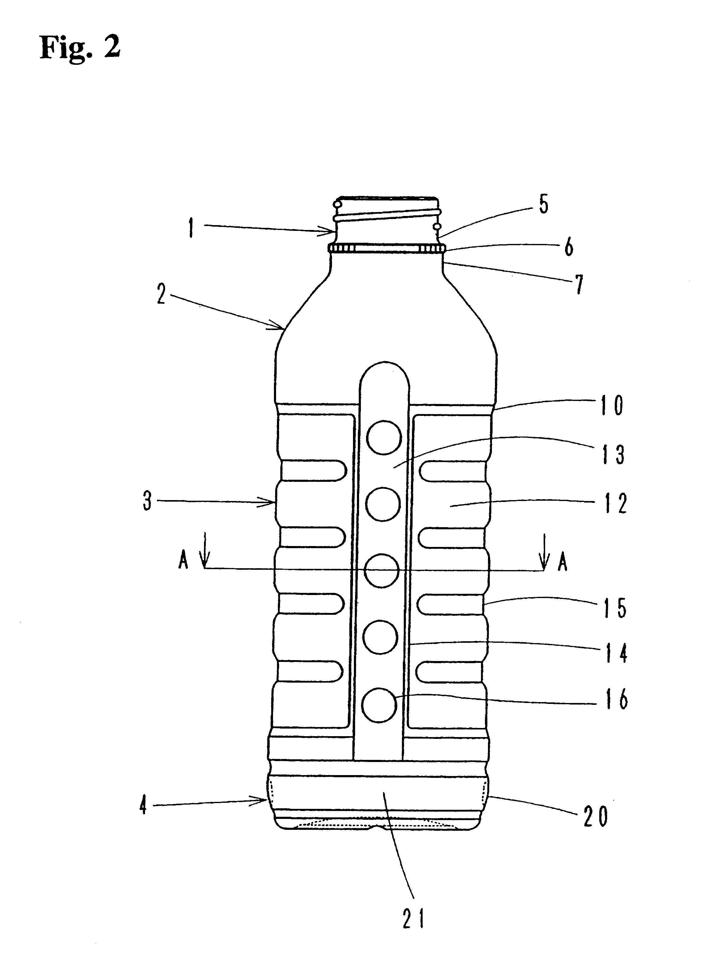 Synthetic resin container with thin wall