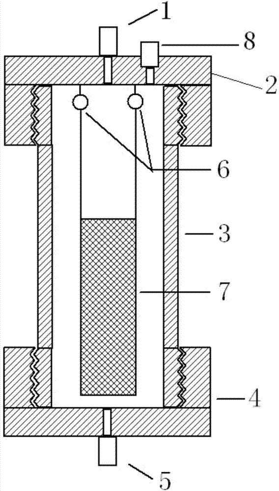 Method and device for testing performance of self-repairing material for well cementation