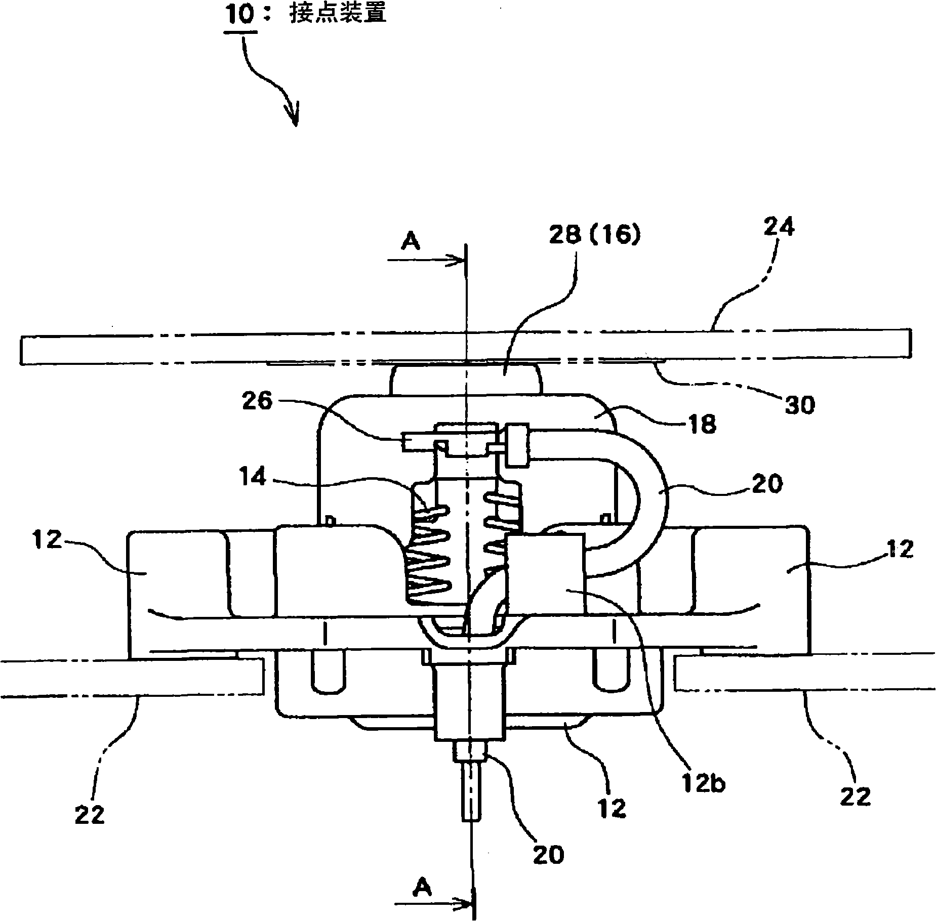 Conductive member containing fiber nanocarbon and contact device using such conductive member