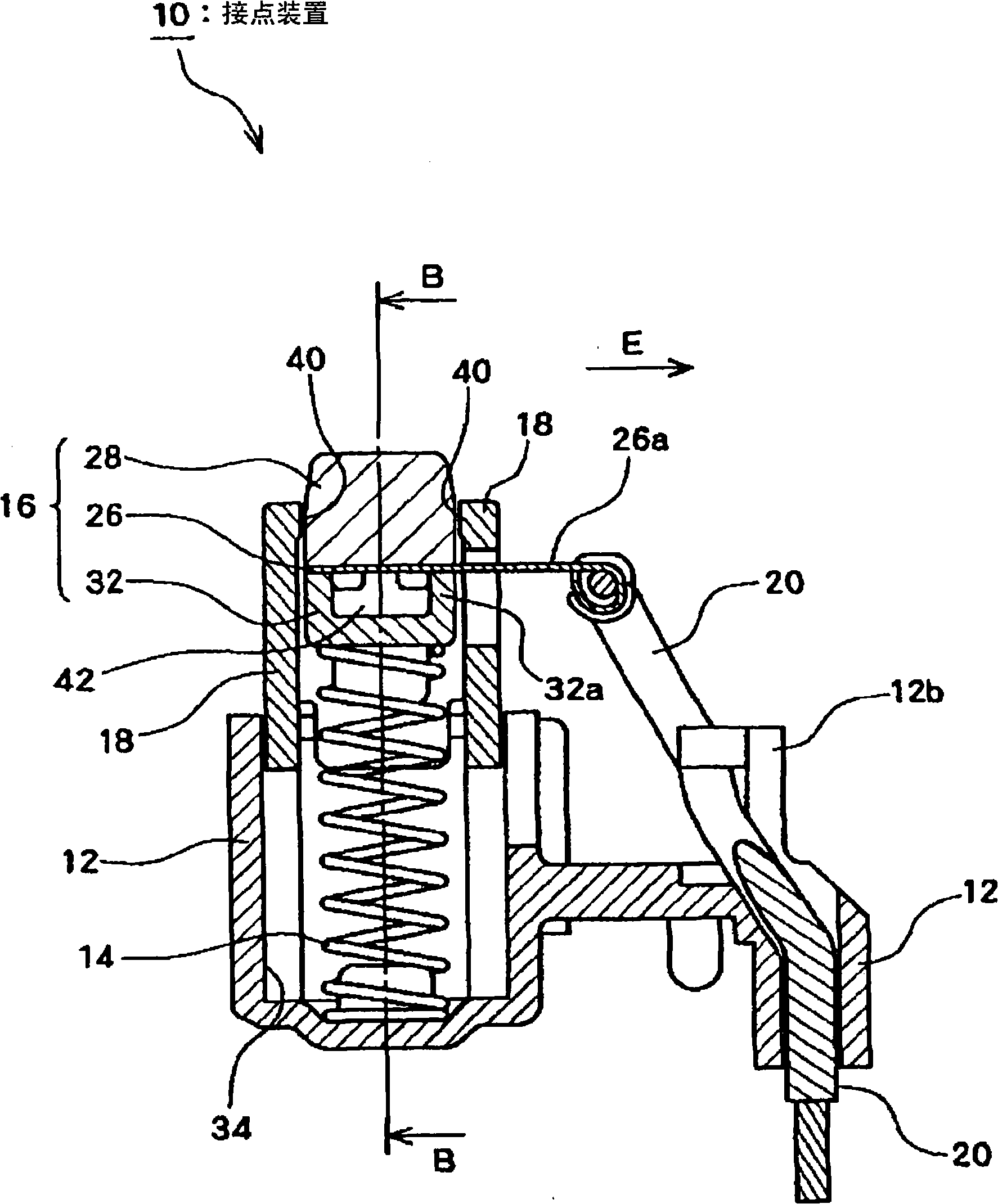 Conductive member containing fiber nanocarbon and contact device using such conductive member