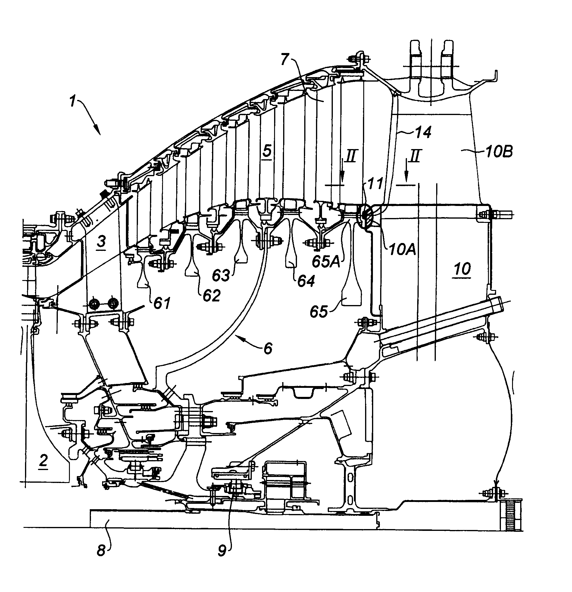 Method and device for reducing the speed in the event of breakage of a gas turbine engine turbine shaft