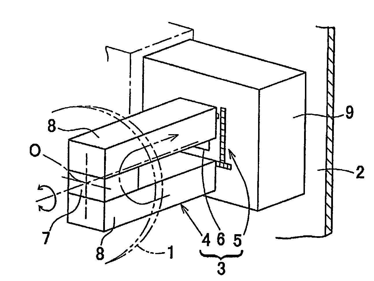 Rotation detecting apparatus having magnetic sensor array and bearing provided with same