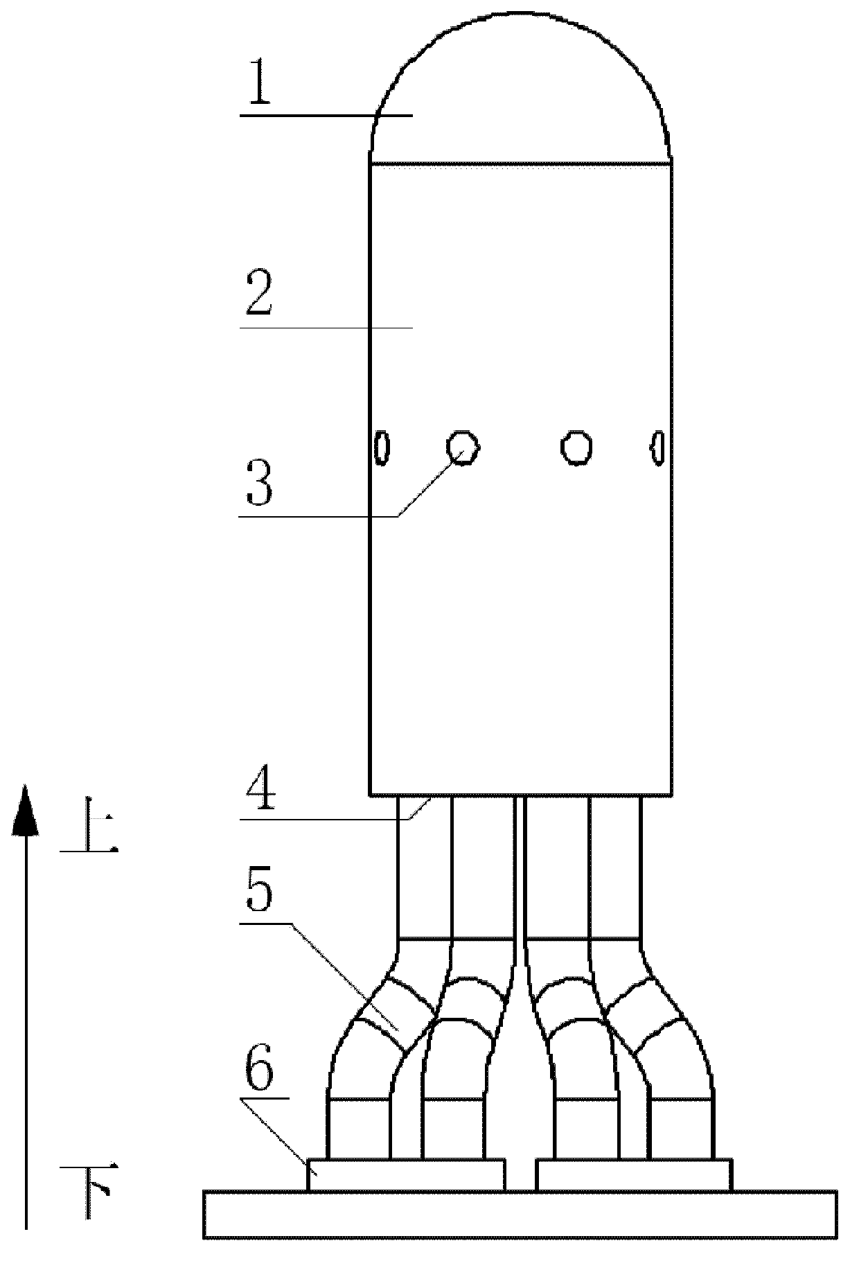 Solid two-dimensional wind speed and direction measuring instrument and measuring method thereof