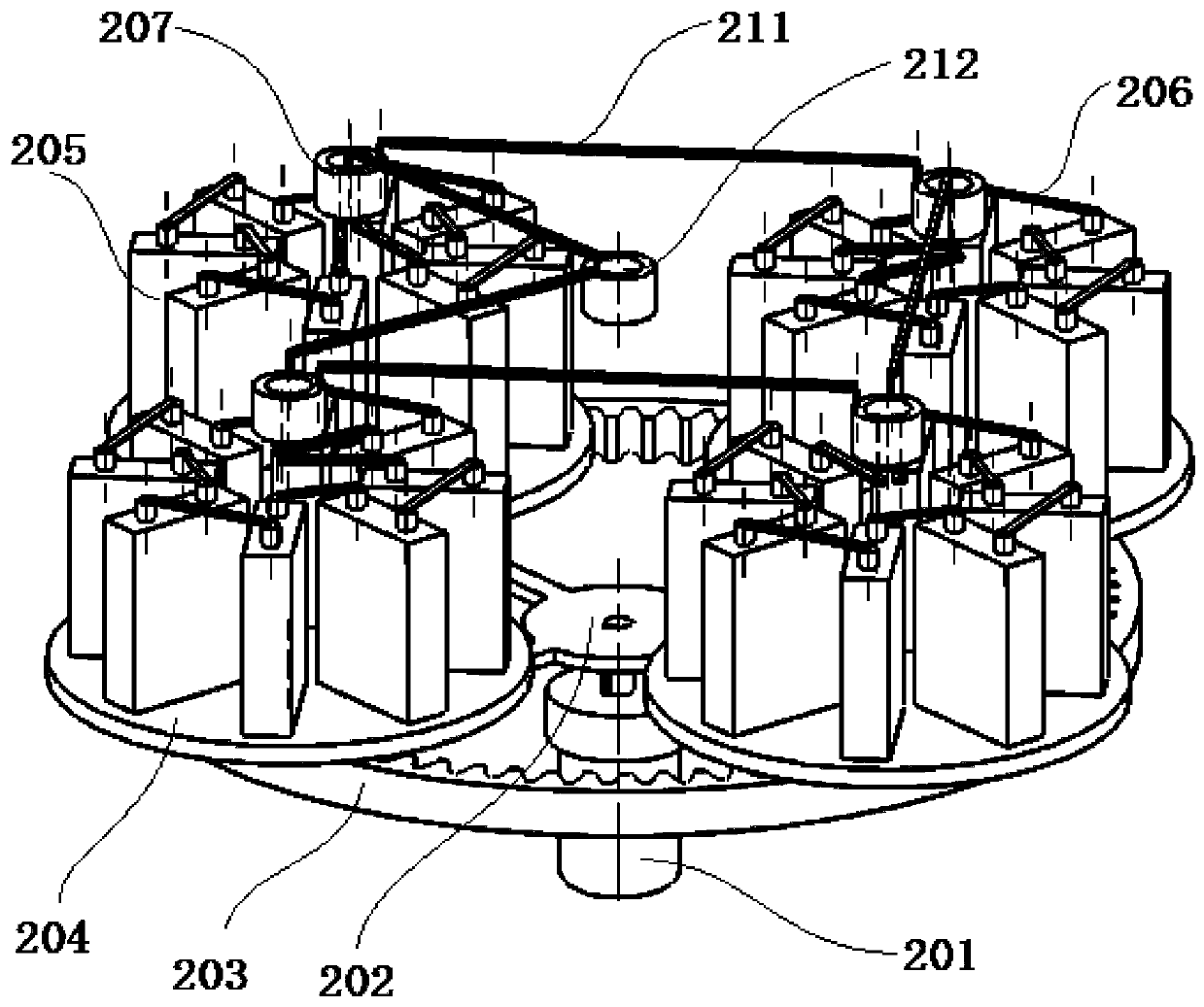 Rotary battery pack thermal management system based on air-cooling uniform temperature control