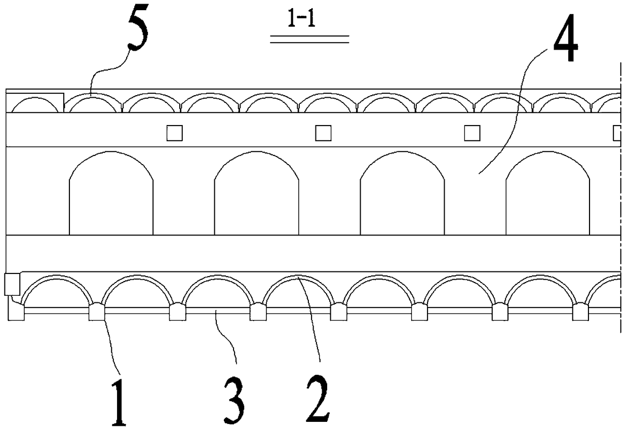 Weight-reducing load-increasing durability-prolonging two-way curved arch bridge reinforcing and maintaining method