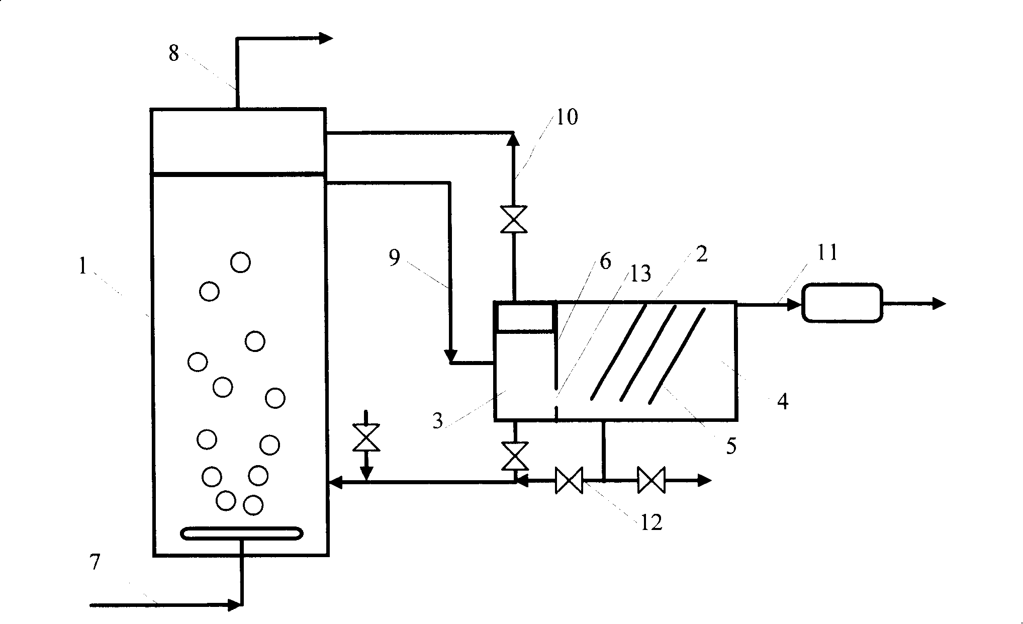 Method and equipment for liquid-solid continuously separation for slurry state bed reactor