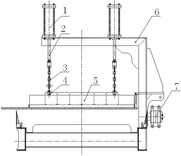 Suspended free-oscillating type separating stock stop for charging billets