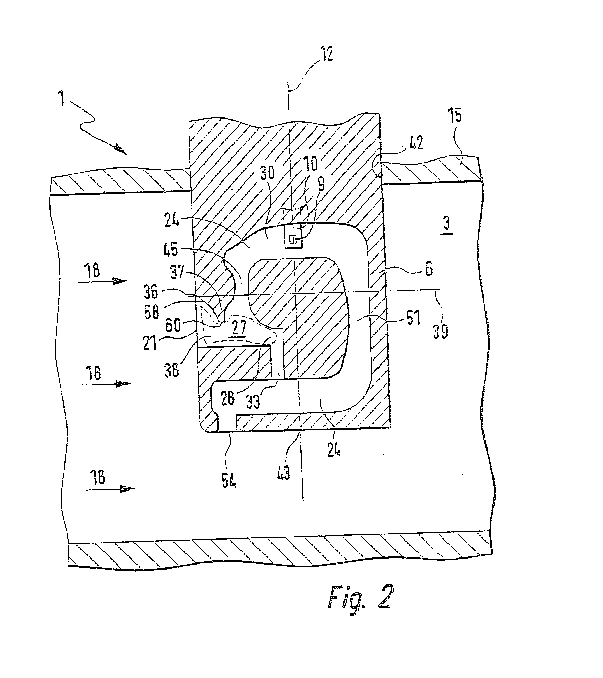 Device for determining at least one parameter of a medium flowing in a conduit