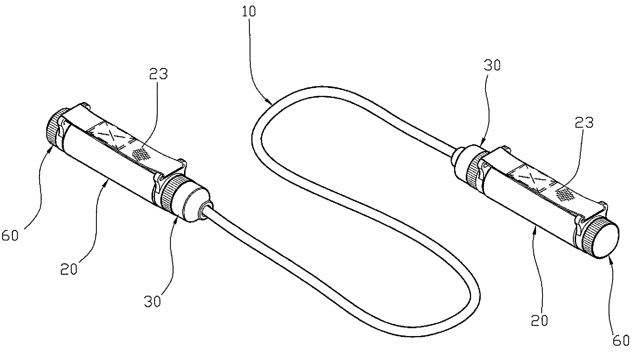 Fitness equipment having the functions of a jump rope and a dumbbell