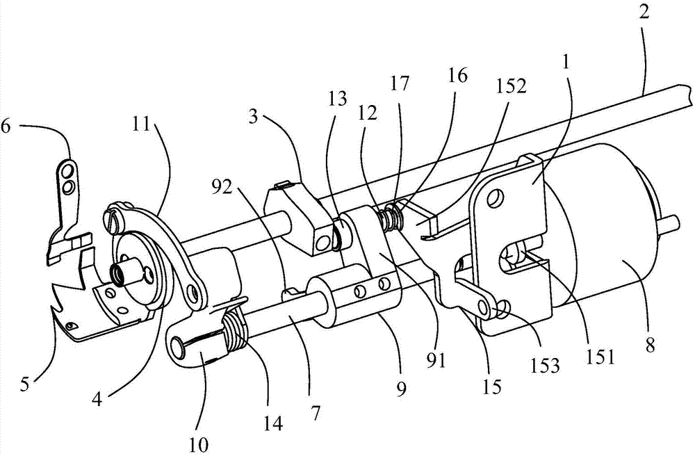 Sewing machine thread trimming device and sewing machine