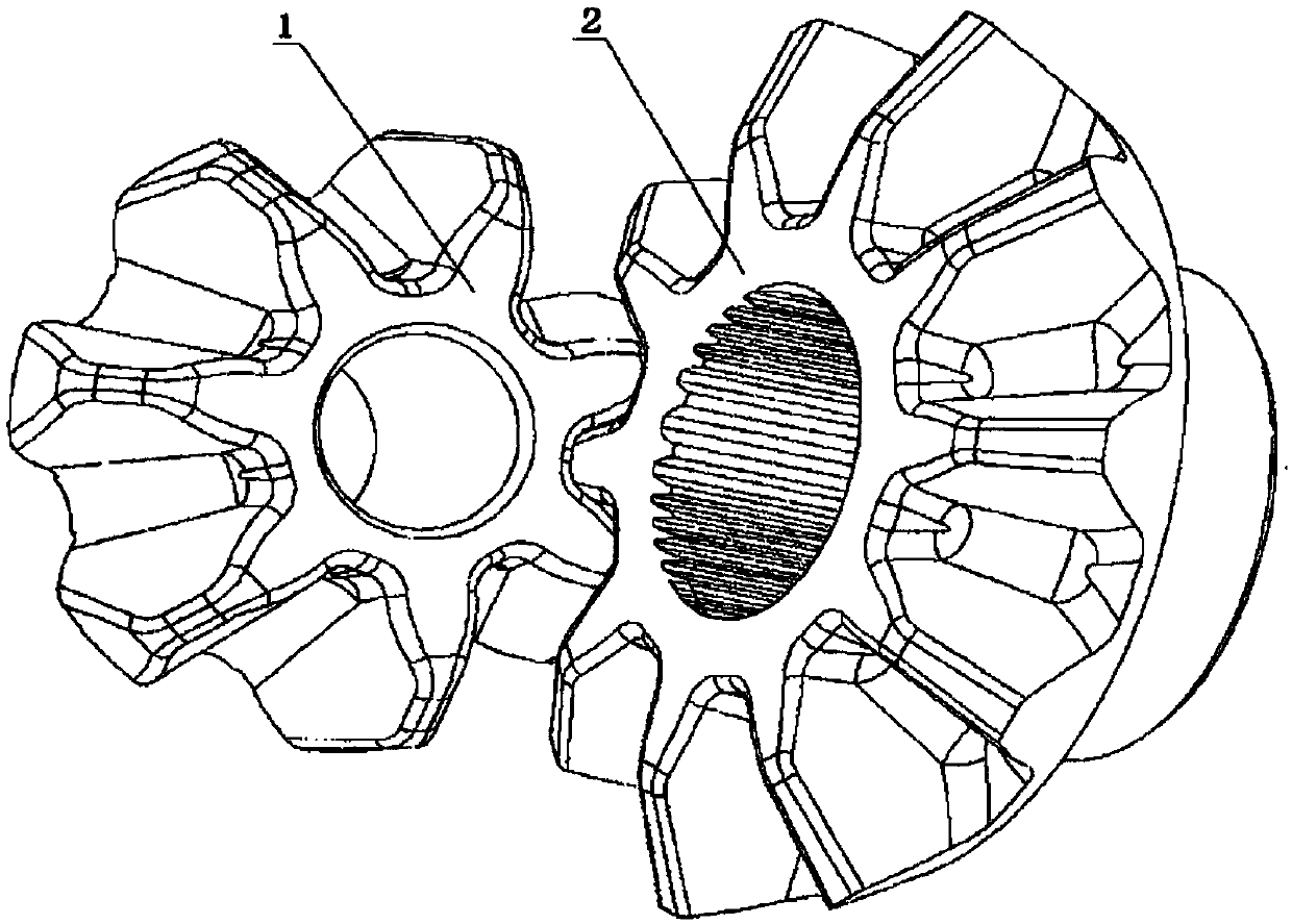 Spherical involute straight-tooth bevel gear pair and tooth profile modification method thereof