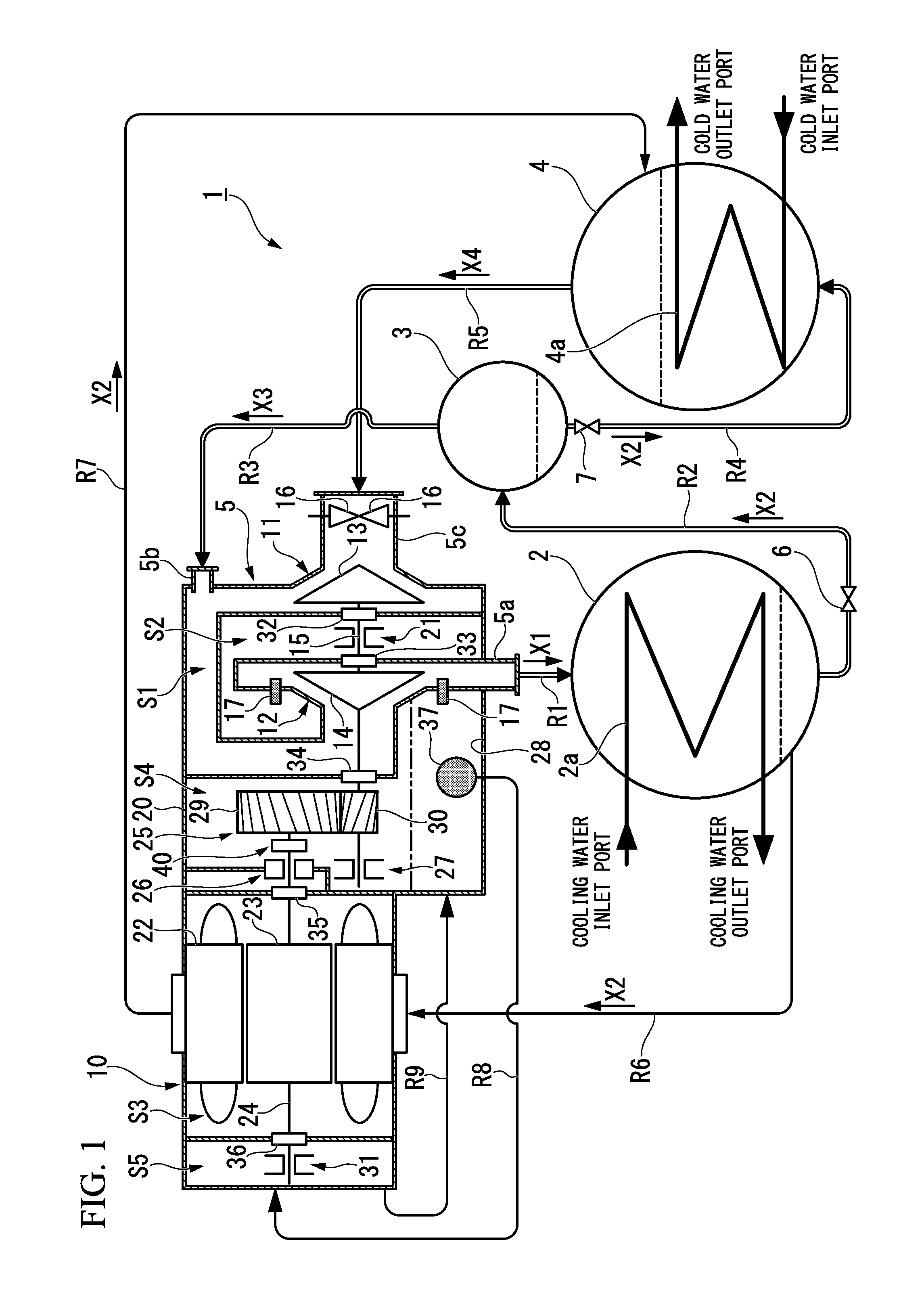 Sealing mechanism and turbo refrigerator