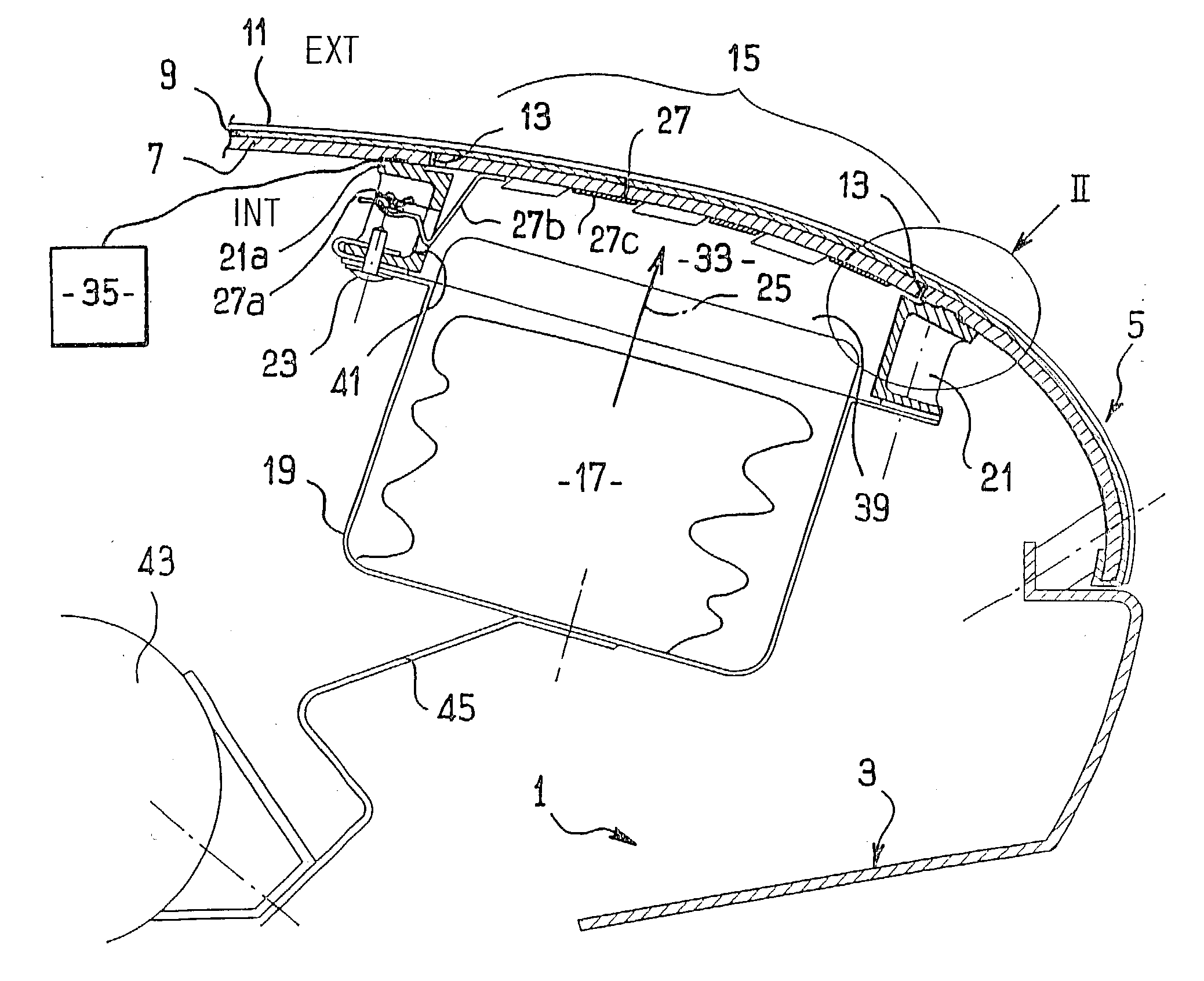 Method of manufacturing a dashboard portion fitted with an air bag