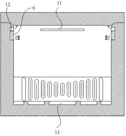 Horizontal air cooling refrigerator with air curtain function