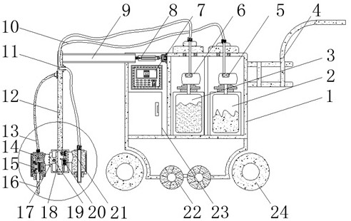 Road surface crushing and rapid repairing equipment