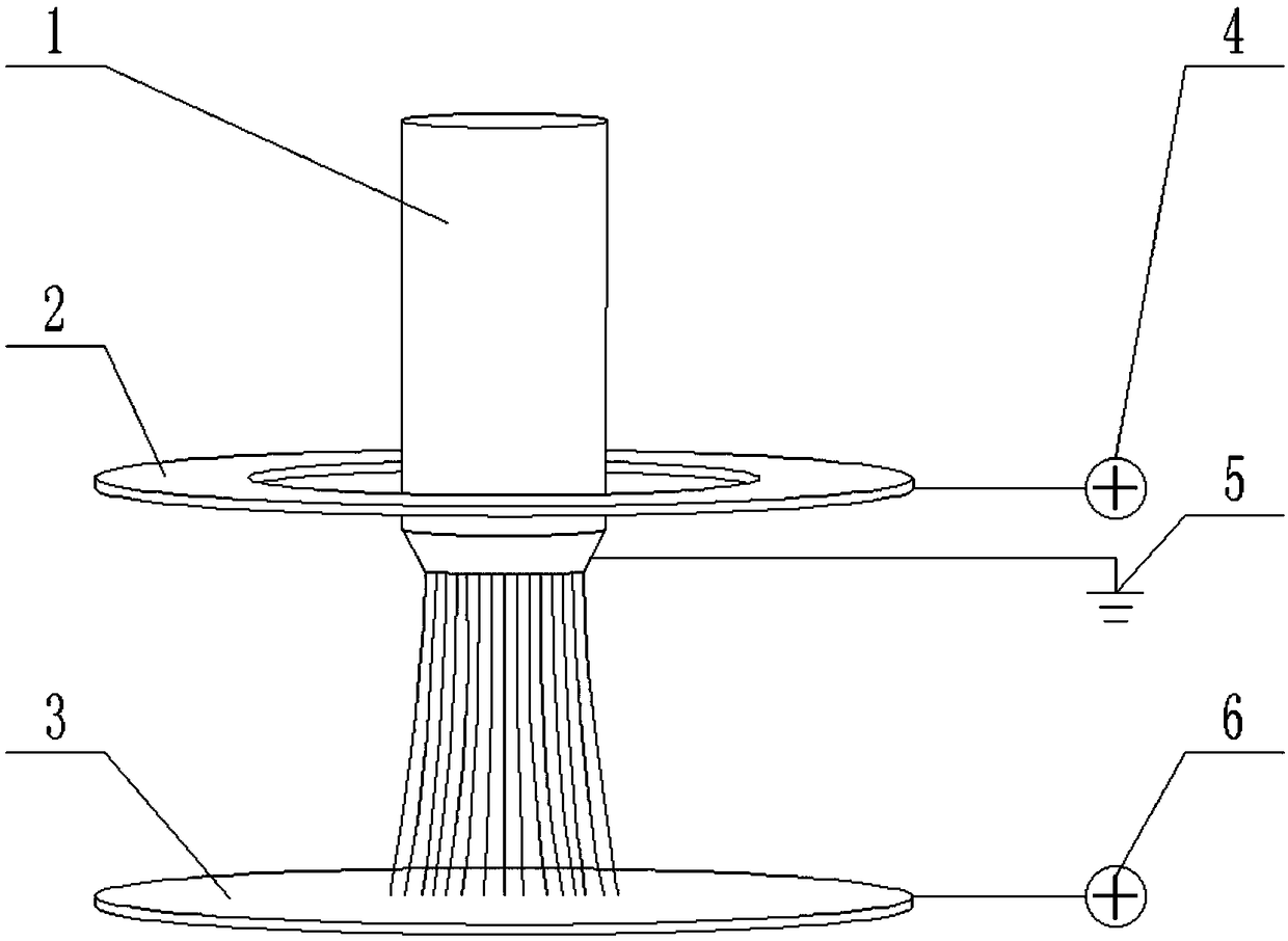 Induction field intensity enhancement device and method for tip of electrostatic spinning spray head