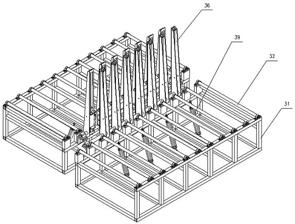 Automatic turnover double-sided gluing production line for doors and windows as well as processing method thereof